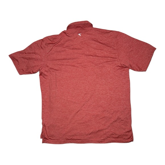 Gentle Herd Heathered Red Short Sleeve Polo Shirt Men's Performance‎ Golf Casual - Picture 2 of 5